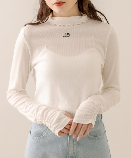 OLIVE des OLIVE(オリーブデオリーブ)の「リブタートルインナー(Tシャツ/カットソー・レディース・ブラック/オフホワイト・FREE)」の16枚目の写真