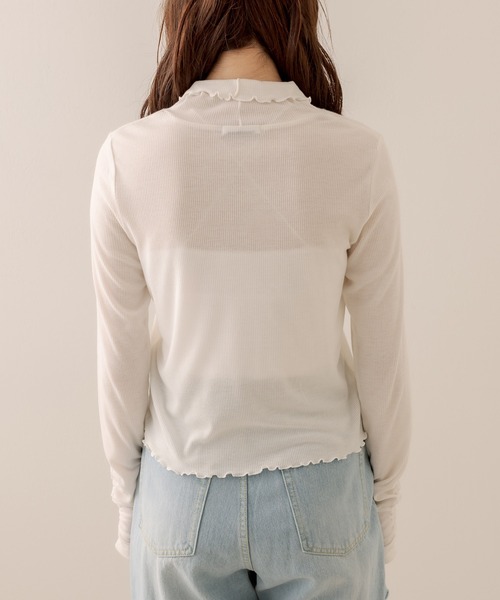 OLIVE des OLIVE(オリーブデオリーブ)の「リブタートルインナー(Tシャツ/カットソー・レディース・ブラック/オフホワイト・FREE)」の17枚目の写真