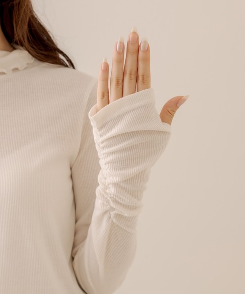 OLIVE des OLIVE(オリーブデオリーブ)の「リブタートルインナー(Tシャツ/カットソー・レディース・ブラック/オフホワイト・FREE)」の13枚目の写真