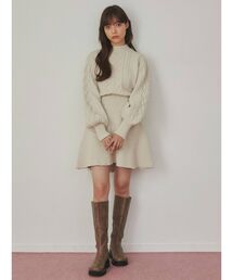 merry jenny | ハートケーブルニットミニワンピース(ワンピース)