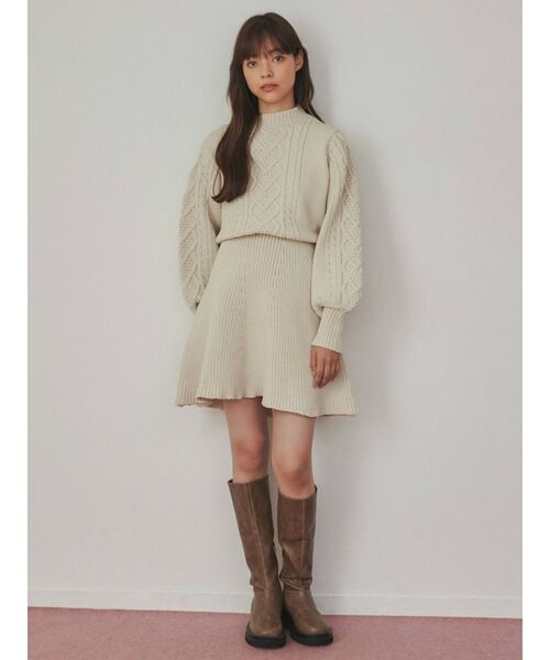 merry jenny(メリージェニー)の「ハートケーブルニットミニワンピース(ワンピース・レディース・ブラック/レッド/アイボリー・FREE)」の18枚目の写真