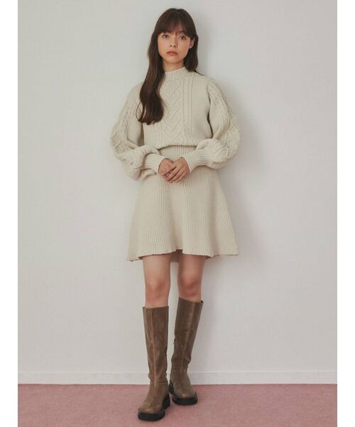 merry jenny(メリージェニー)の「ハートケーブルニットミニワンピース(ワンピース・レディース・ブラック/レッド/アイボリー・FREE)」の19枚目の写真