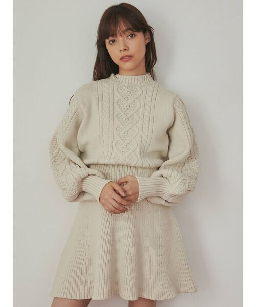 merry jenny(メリージェニー)の「ハートケーブルニットミニワンピース(ワンピース・レディース・ブラック/レッド/アイボリー・FREE)」の22枚目の写真