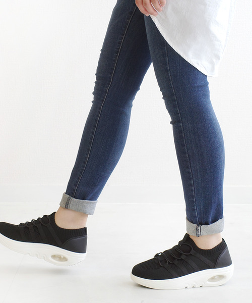 AmiAmi（アミアミ）の「ストレッチニットスニーカー /エアーソールスリッポン（スニーカー・レディース・ホワイト/ライトグレー/ブラック・22.5cm/23cm/23.5cm/24cm/24.5cm/25cm）」の13枚目の写真