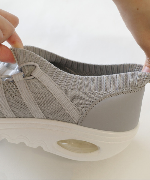 AmiAmi（アミアミ）の「ストレッチニットスニーカー /エアーソールスリッポン（スニーカー・レディース・ホワイト/ライトグレー/ブラック・22.5cm/23cm/23.5cm/24cm/24.5cm/25cm）」の15枚目の写真