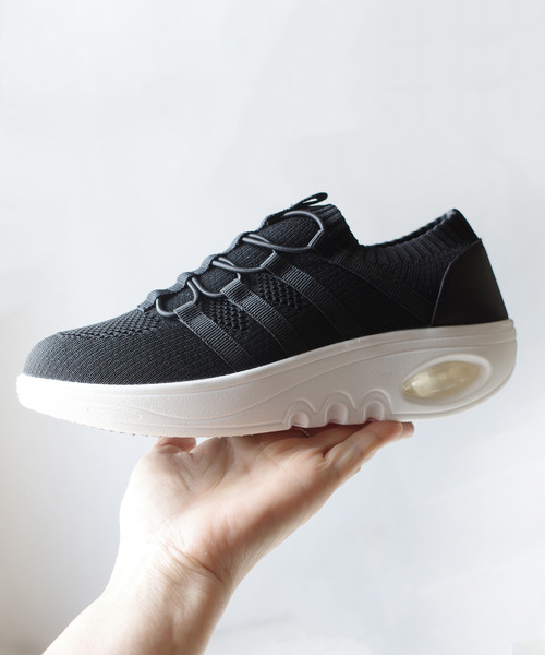 AmiAmi（アミアミ）の「ストレッチニットスニーカー /エアーソールスリッポン（スニーカー・レディース・ホワイト/ライトグレー/ブラック・22.5cm/23cm/23.5cm/24cm/24.5cm/25cm）」の18枚目の写真