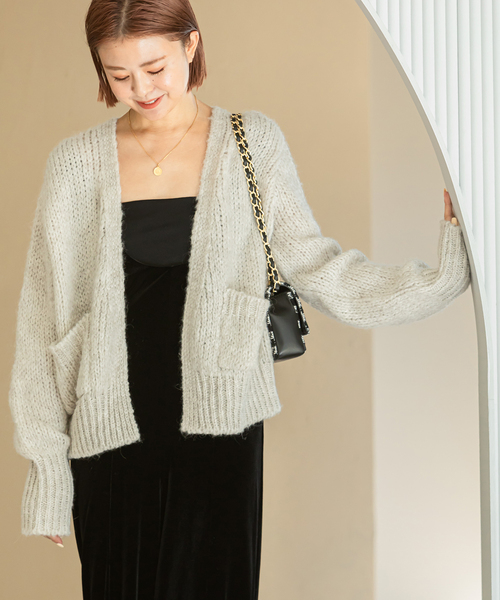 セール】【TRICOT JEAN MARC】 ポケット付ショートニットカーディガン