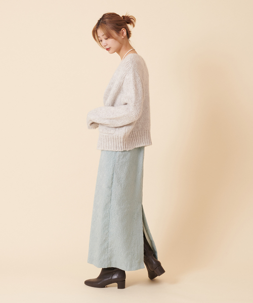 U by SPICK&SPAN（ユーバイスピックアンドスパン）の「【TRICOT JEAN MARC】 ポケット付ショートニットカーディガン（カーディガン/ボレロ・レディース・アイボリー/オレンジ・FREE）」の21枚目の写真