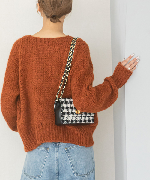 U by SPICK&SPAN（ユーバイスピックアンドスパン）の「【TRICOT JEAN MARC】 ポケット付ショートニットカーディガン（カーディガン/ボレロ・レディース・アイボリー/オレンジ・FREE）」の11枚目の写真