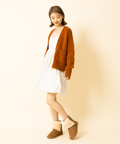 U by SPICK&SPAN（ユーバイスピックアンドスパン）の「【TRICOT JEAN MARC】 ポケット付ショートニットカーディガン（カーディガン/ボレロ・レディース・アイボリー/オレンジ・FREE）」の22枚目の写真