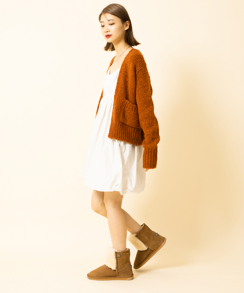 U by SPICK&SPAN（ユーバイスピックアンドスパン）の「【TRICOT JEAN MARC】 ポケット付ショートニットカーディガン（カーディガン/ボレロ・レディース・アイボリー/オレンジ・FREE）」の17枚目の写真