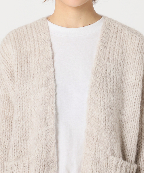 U by SPICK&SPAN（ユーバイスピックアンドスパン）の「【TRICOT JEAN MARC】 ポケット付ショートニットカーディガン（カーディガン/ボレロ・レディース・アイボリー/オレンジ・FREE）」の13枚目の写真