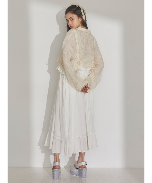 merry jenny（メリージェニー）の「シアードロストショートブラウス（シャツ/ブラウス・レディース・ピンク/ブルー/クリーム・FREE）」の12枚目の写真