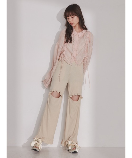 merry jenny（メリージェニー）の「シアードロストショートブラウス（シャツ/ブラウス・レディース・ピンク/ブルー/クリーム・FREE）」の17枚目の写真