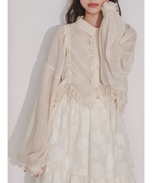 merry jenny（メリージェニー）の「シアードロストショートブラウス（シャツ/ブラウス・レディース・ピンク/ブルー/クリーム・FREE）」の22枚目の写真