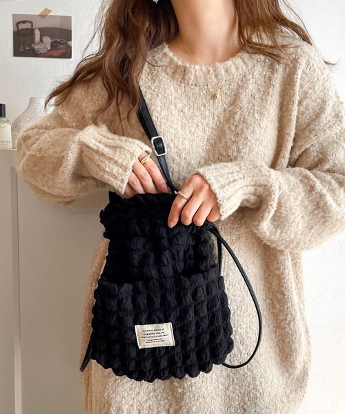 【milybilet】愛らしさNo,1！2wayぽこぽこ巾着バッグ