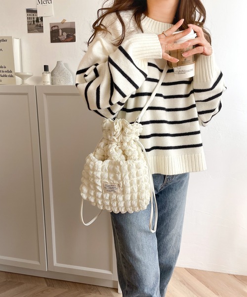 【milybilet】愛らしさNo,1！2wayぽこぽこ巾着バッグ