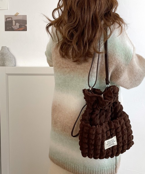 【milybilet】愛らしさNo,1！2wayぽこぽこ巾着バッグ