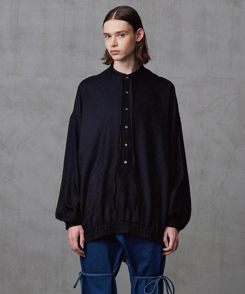 SHAREEF（シャリーフ）の「SHADOW JQ L/S SMOCK（シャツ/ブラウス・メンズ・ホワイト/ブラック/パープル・2/3/1）」の2枚目の写真