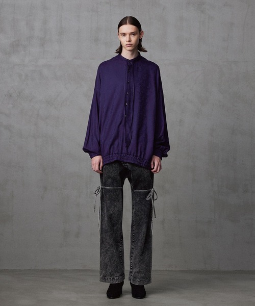 SHAREEF（シャリーフ）の「SHADOW JQ L/S SMOCK（シャツ/ブラウス・メンズ・ホワイト/ブラック/パープル・2/3/1）」の22枚目の写真