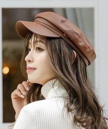 Julia Boutique | ベルトデザインフェイクレザーキャスケット/22658(キャスケット)