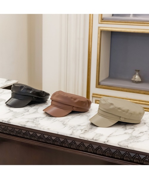 Julia Boutique（ジュリアブティック）の「ベルトデザインフェイクレザーキャスケット/22658（キャスケット・レディース・ベージュ/ブラウン/ブラック・ONE）」の9枚目の写真