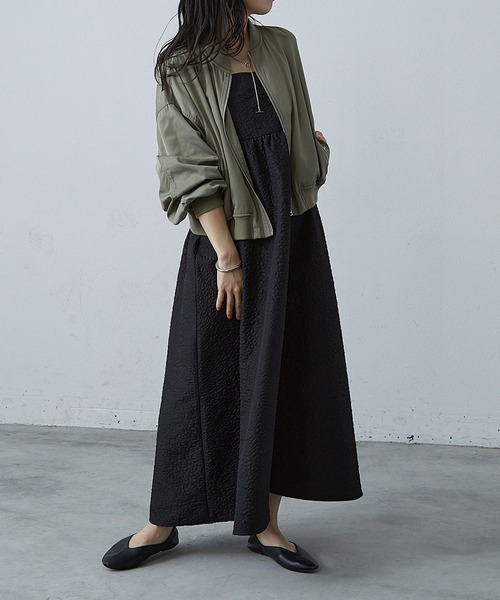 Shelly island（シェリーアイランド）の「ふくれジャガードキャミワンピース（ワンピース・レディース・ホワイト/ブラック・M）」の12枚目の写真