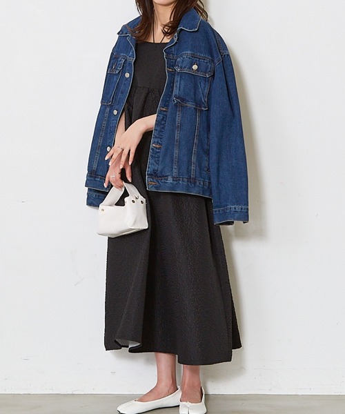 Shelly island（シェリーアイランド）の「ふくれジャガードキャミワンピース（ワンピース・レディース・ホワイト/ブラック・M）」の13枚目の写真