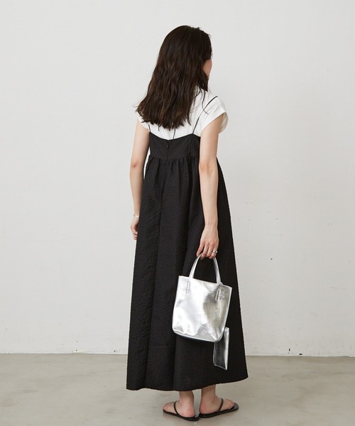 Shelly island（シェリーアイランド）の「ふくれジャガードキャミワンピース（ワンピース・レディース・ホワイト/ブラック・M）」の10枚目の写真