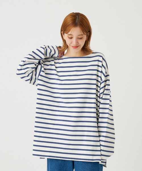 B.C STOCK(ベーセーストック)の「【MONTKEMMEL / モンケメル】別注 フルボーダー ボートネックロンT(Tシャツ/カットソー・メンズ・ブラック/ブルー系その他・MEDIUM/LARGE)」の5枚目の写真