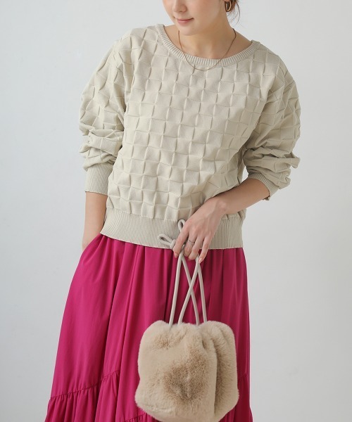 Bou Jeloud（ブージュルード）の「イントレチャートドルマンプルオーバー（その他トップス・レディース・オレンジ/グリーン/アイボリー・FREE）」の5枚目の写真