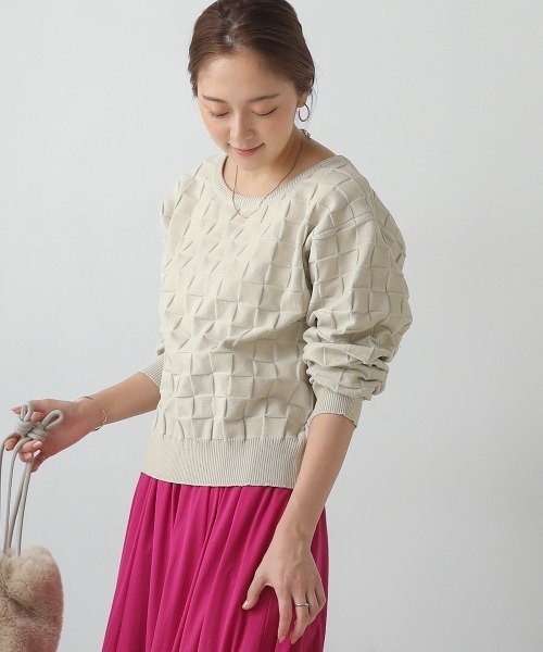 Bou Jeloud（ブージュルード）の「イントレチャートドルマンプルオーバー（その他トップス・レディース・オレンジ/グリーン/アイボリー・FREE）」の10枚目の写真