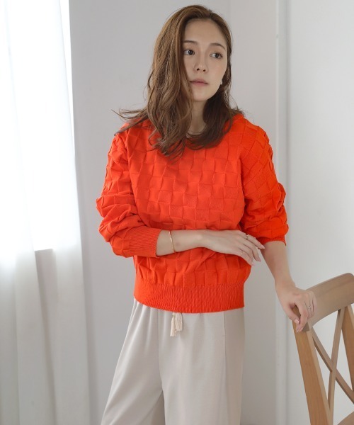 Bou Jeloud（ブージュルード）の「イントレチャートドルマンプルオーバー（その他トップス・レディース・オレンジ/グリーン/アイボリー・FREE）」の11枚目の写真