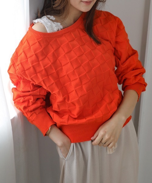 Bou Jeloud（ブージュルード）の「イントレチャートドルマンプルオーバー（その他トップス・レディース・オレンジ/グリーン/アイボリー・FREE）」の14枚目の写真