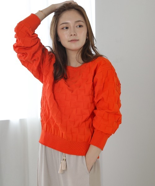 Bou Jeloud（ブージュルード）の「イントレチャートドルマンプルオーバー（その他トップス・レディース・オレンジ/グリーン/アイボリー・FREE）」の15枚目の写真