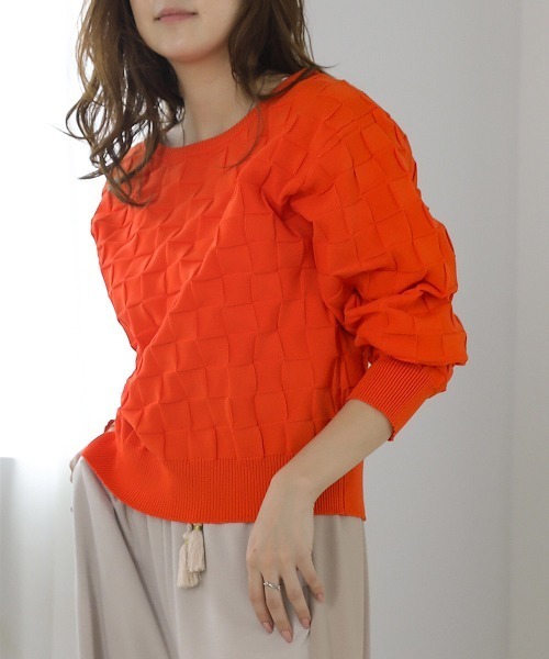 Bou Jeloud（ブージュルード）の「イントレチャートドルマンプルオーバー（その他トップス・レディース・オレンジ/グリーン/アイボリー・FREE）」の17枚目の写真