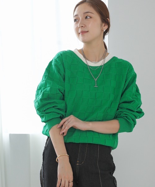 Bou Jeloud（ブージュルード）の「イントレチャートドルマンプルオーバー（その他トップス・レディース・オレンジ/グリーン/アイボリー・FREE）」の18枚目の写真