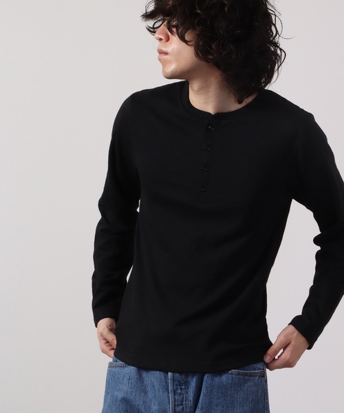 FUNALIVE(ファンアライブ)の「RDS スラブ天竺ヘンリー長袖Tシャツ(Tシャツ/カットソー・メンズ・ブラック/ネイビー/カーキ/グレー/ホワイト・XL/L/M)」の1枚目の写真