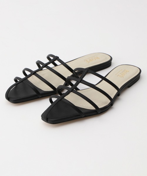 ROPE'（ロペ）の「ナローストラップフラットサンダル（サンダル・レディース・ブラック/オフホワイト・36.5/37.5/35.5）」の7枚目の写真
