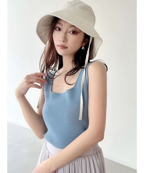 RESEXXY（リゼクシー）の「コットン混バケットハット（ハット・レディース・ブラック/アイボリー・FREE）」の6枚目の写真