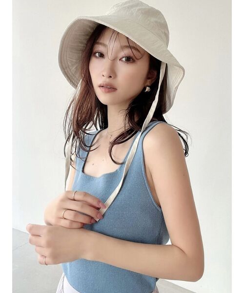 RESEXXY（リゼクシー）の「コットン混バケットハット（ハット・レディース・ブラック/アイボリー・FREE）」の7枚目の写真