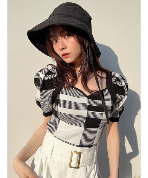 RESEXXY（リゼクシー）の「コットン混バケットハット（ハット・レディース・ブラック/アイボリー・FREE）」の8枚目の写真