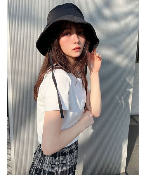 RESEXXY（リゼクシー）の「コットン混バケットハット（ハット・レディース・ブラック/アイボリー・FREE）」の12枚目の写真