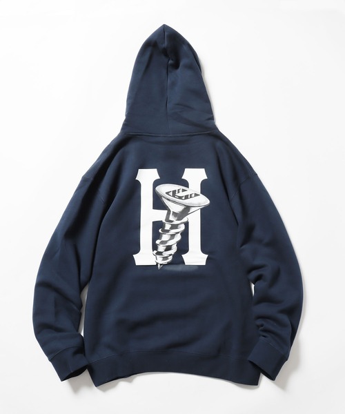 HUF（ハフ）の「HUF/ハフ HARDWARE P/O HOODIE フーディー（パーカー・メンズ・グリーン/ネイビー・M/L/XL）」の2枚目の写真