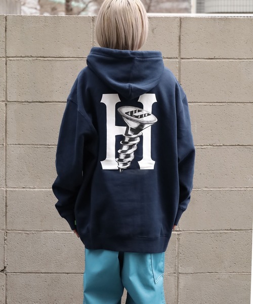 HUF（ハフ）の「HUF/ハフ HARDWARE P/O HOODIE フーディー（パーカー・メンズ・グリーン/ネイビー・M/L/XL）」の4枚目の写真