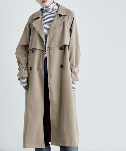 etoll.（エトル）の「ヨーク切替トレンチスプリングコート（トレンチコート・レディース・ベージュ/カーキ/サンドベージュ/マスタード・M/L）」の2枚目の写真