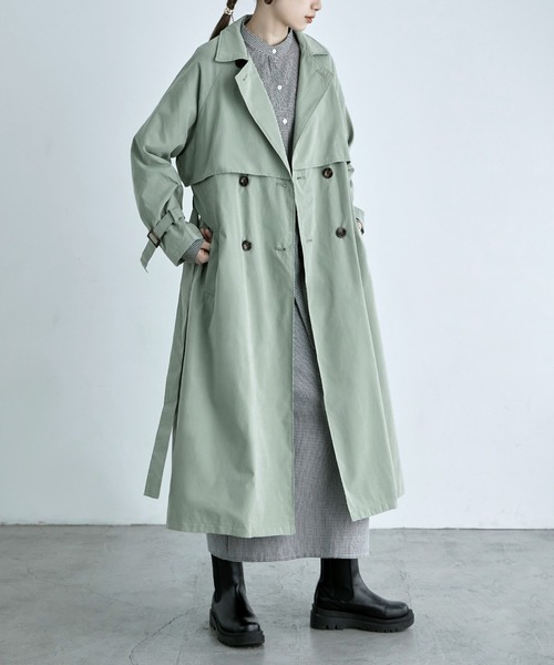 etoll.（エトル）の「ヨーク切替トレンチスプリングコート（トレンチコート・レディース・ベージュ/カーキ/サンドベージュ/マスタード・M/L）」の16枚目の写真