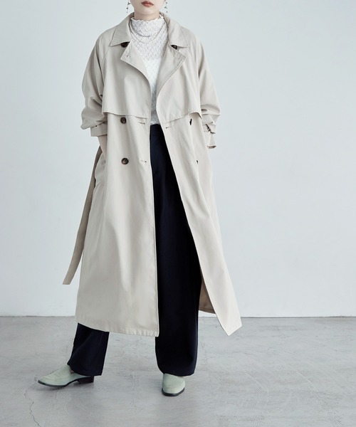 etoll.（エトル）の「ヨーク切替トレンチスプリングコート（トレンチコート・レディース・ベージュ/カーキ/サンドベージュ/マスタード・M/L）」の5枚目の写真
