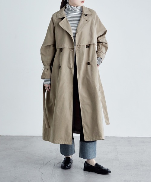 etoll.（エトル）の「ヨーク切替トレンチスプリングコート（トレンチコート・レディース・ベージュ/カーキ/サンドベージュ/マスタード・M/L）」の9枚目の写真