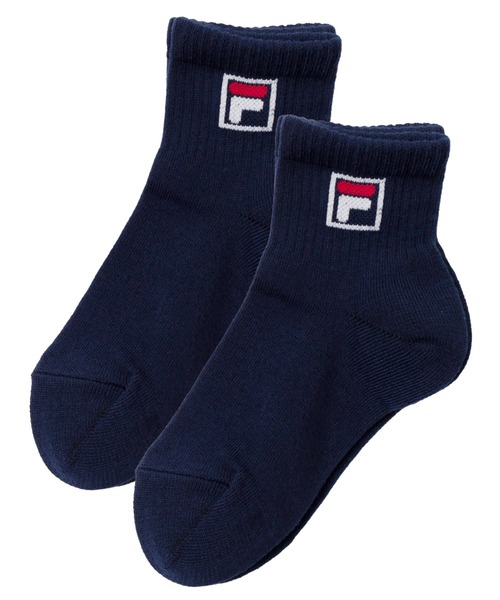 FILA（フィラ）の「FILA/フィラ キッズ ショート丈 ソックス ブランド ロゴ 抗菌防臭 つま先踵補強 靴下 3足セット（ソックス/靴下・キッズ・ブラック/ホワイト/ネイビー・24/20）」の4枚目の写真